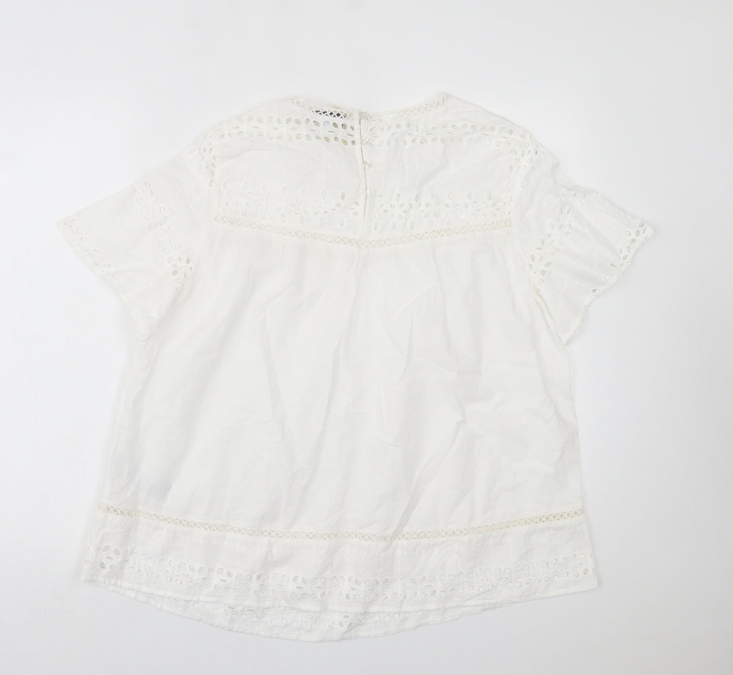 capsule Womens White  Cotton Basic T-Shirt Size 16 Crew Neck