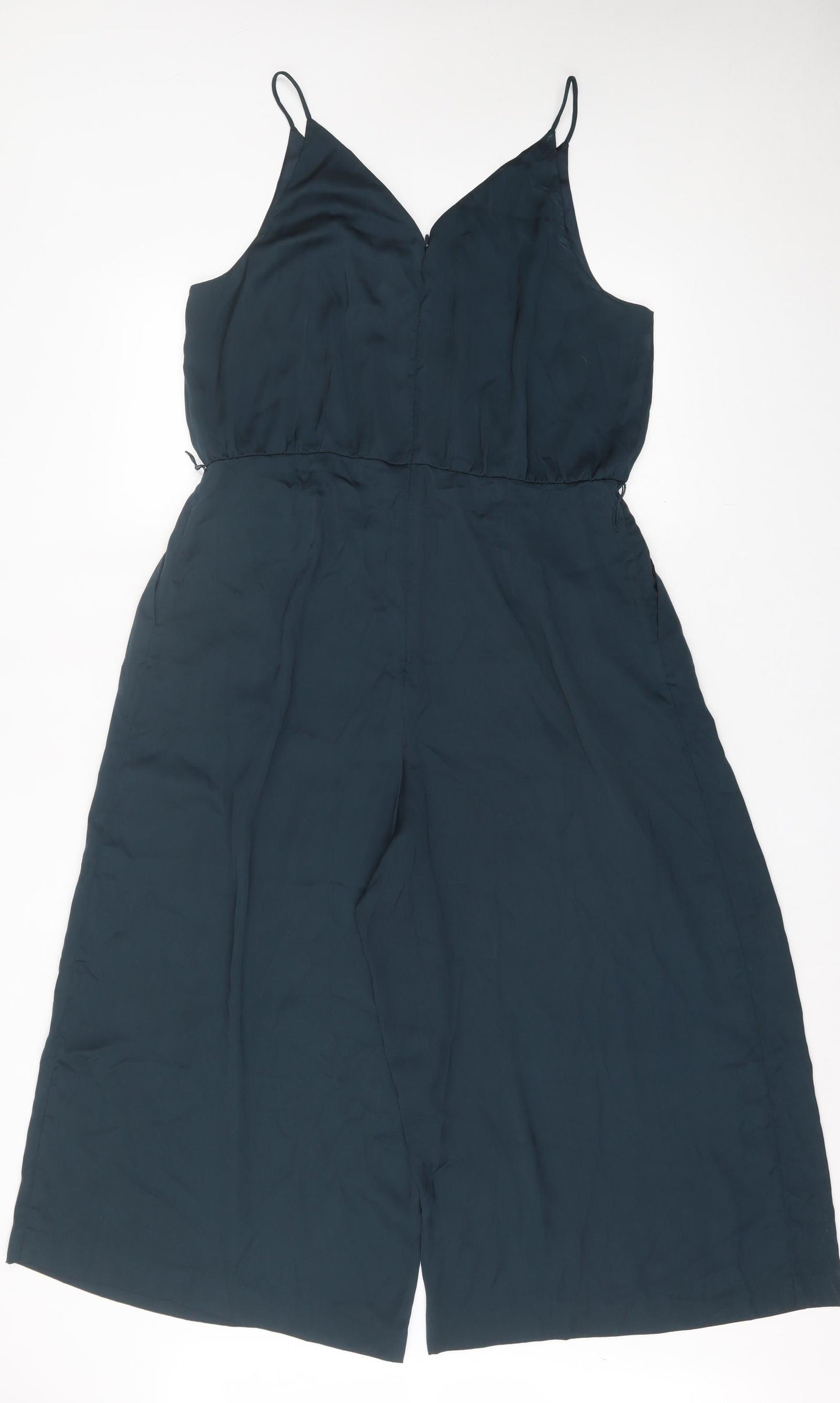 H&M Womens Green  Polyester Jumpsuit One-Piece Size 16  Zip