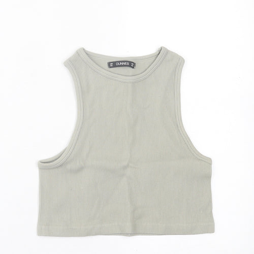 Dunnes Stores Womens Green  Nylon Cropped Tank Size M Crew Neck