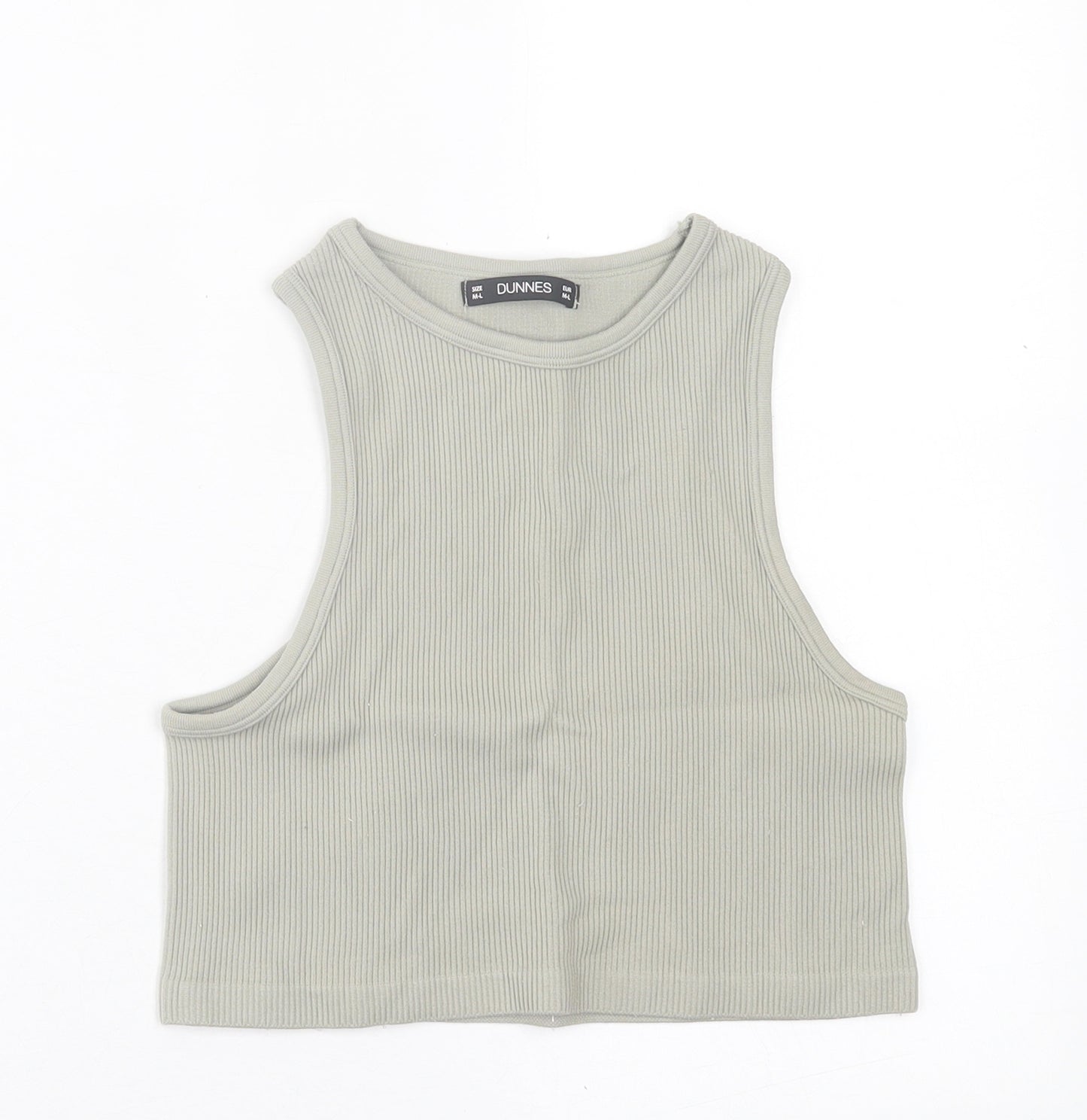 Dunnes Stores Womens Green  Nylon Cropped Tank Size M Crew Neck
