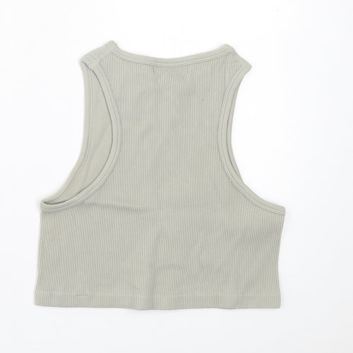 Dunnes Stores Womens Green  Nylon Cropped Tank Size M Crew Neck