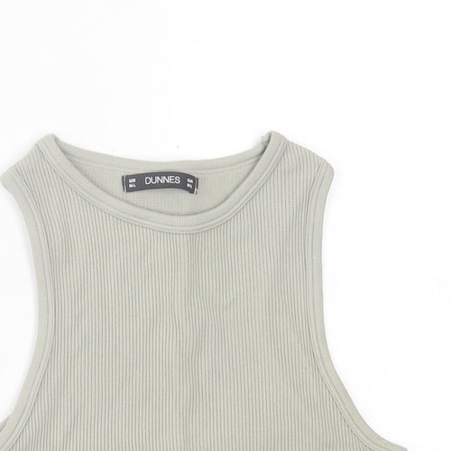 Dunnes Stores Womens Green  Nylon Cropped Tank Size M Crew Neck