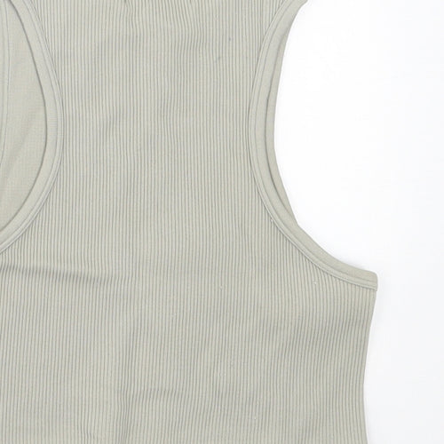 Dunnes Stores Womens Green  Nylon Cropped Tank Size M Crew Neck