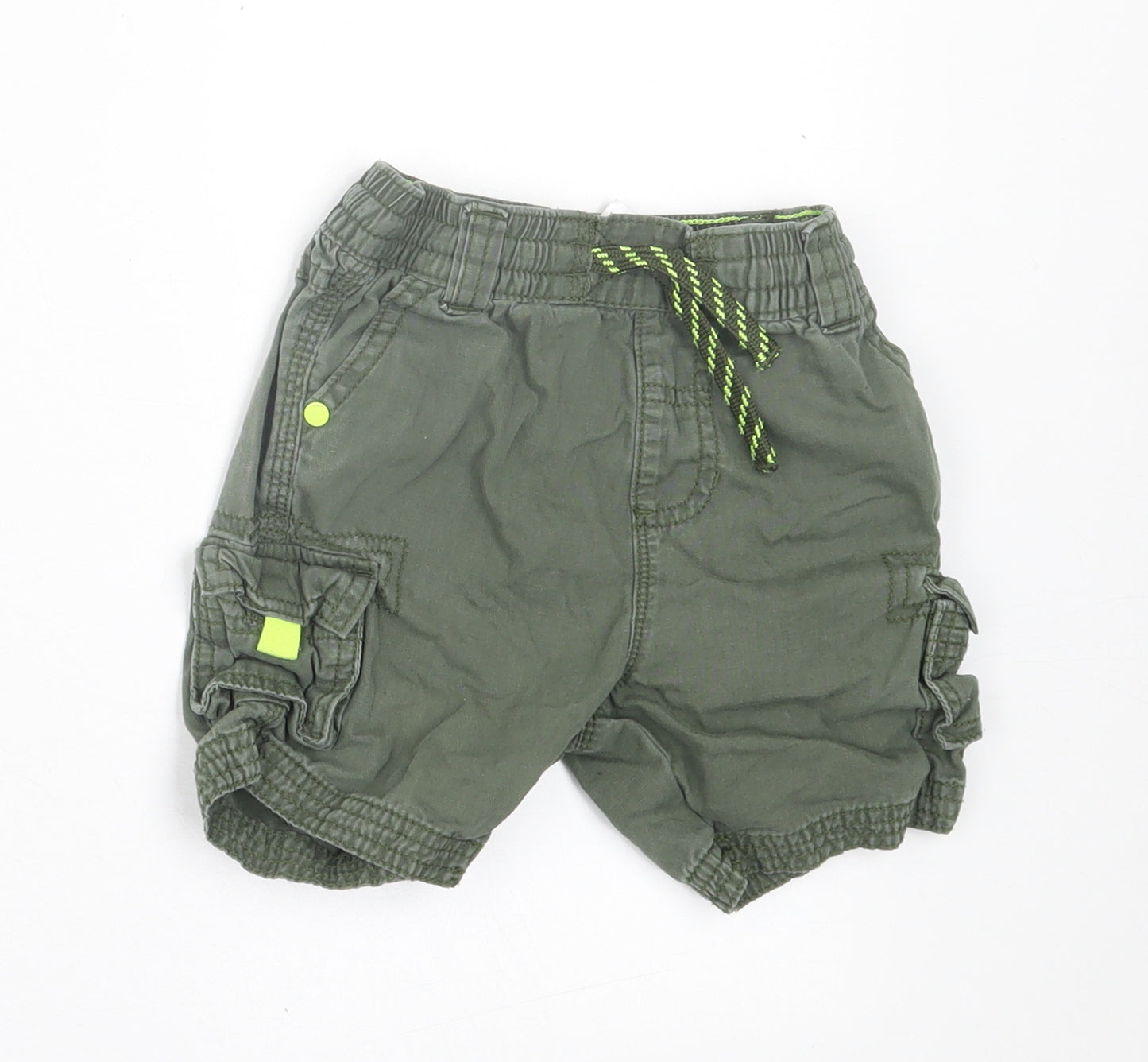 George Boys Green  Cotton Cargo Shorts Size 2 Years  Regular Tie