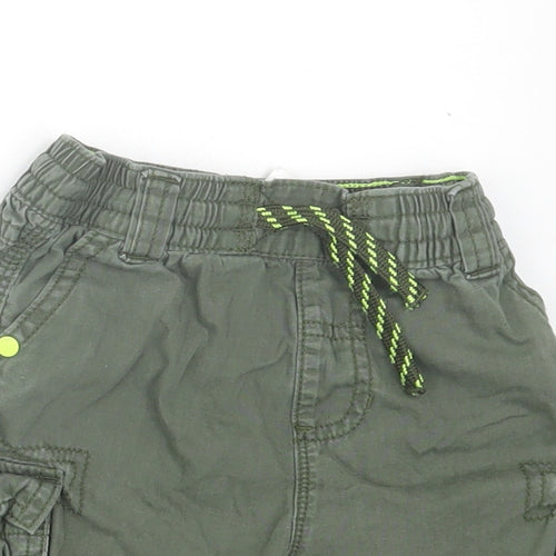 George Boys Green  Cotton Cargo Shorts Size 2 Years  Regular Tie