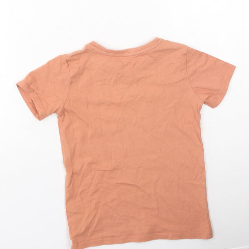 Dunnes Stores Boys Orange  Cotton Basic Casual Size 4-5 Years Round Neck
