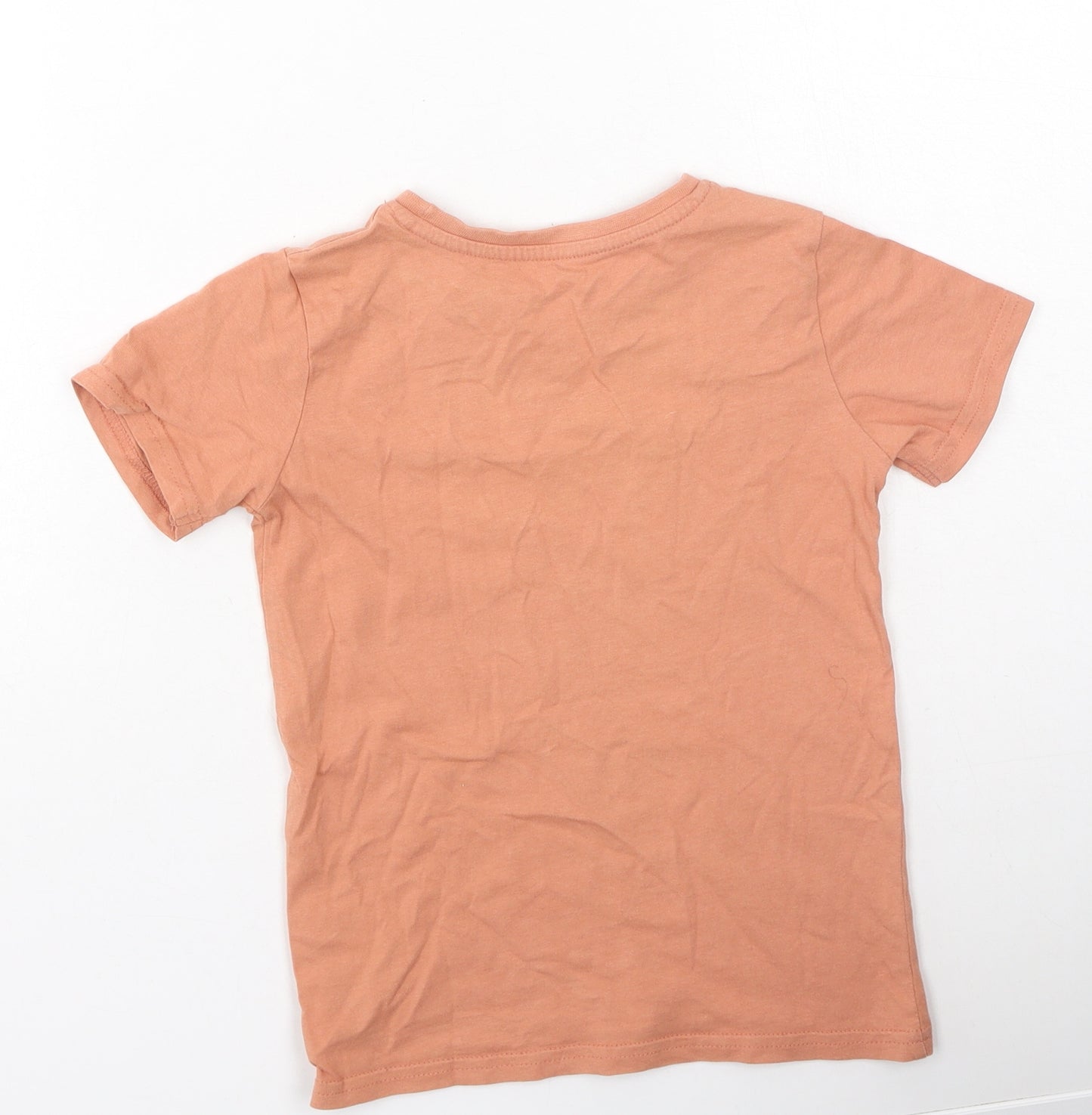 Dunnes Stores Boys Orange  Cotton Basic Casual Size 4-5 Years Round Neck
