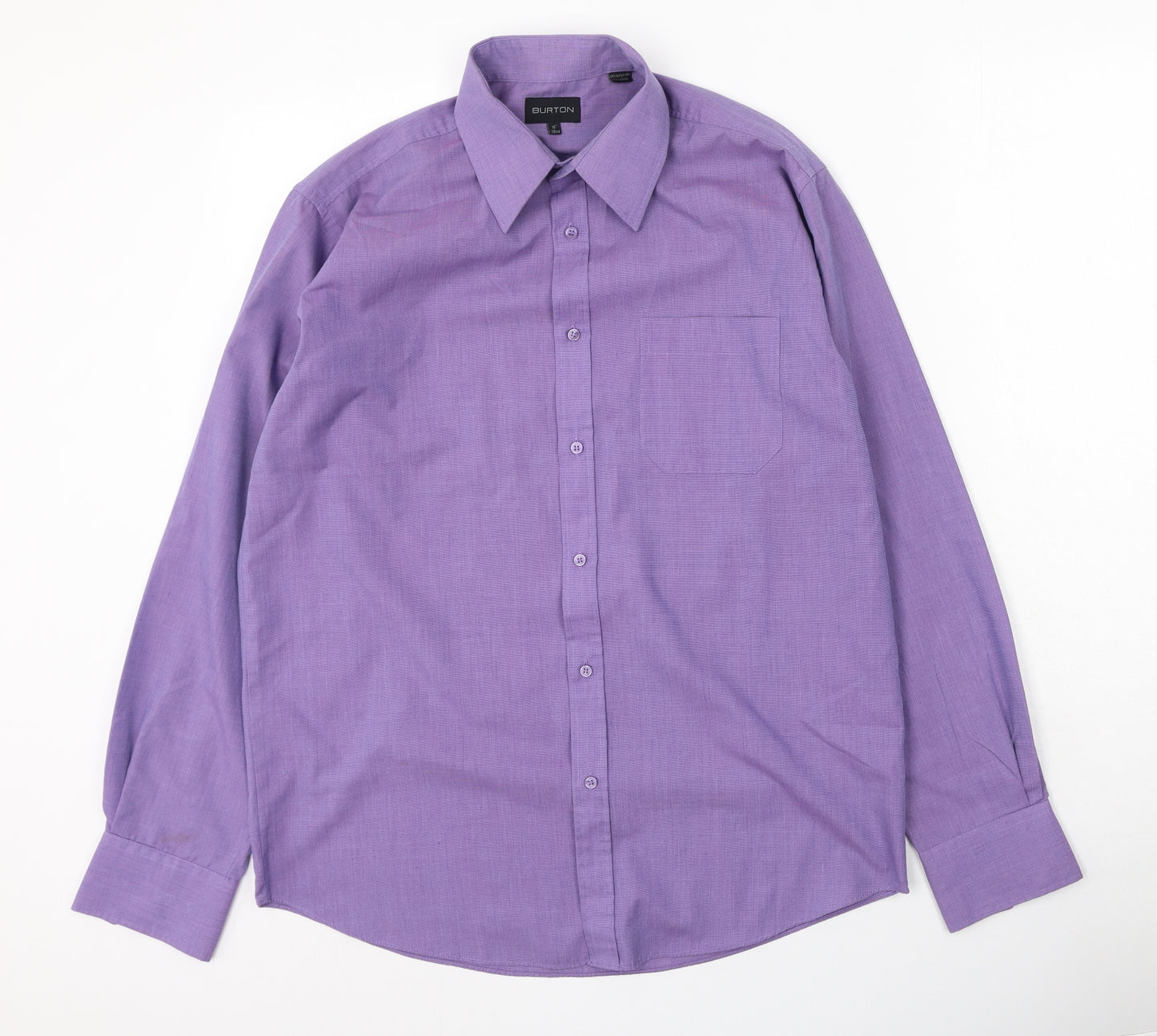 Burton Mens Purple  Polyester  Button-Up Size 38 Collared