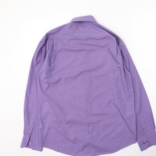 Burton Mens Purple  Polyester  Button-Up Size 38 Collared