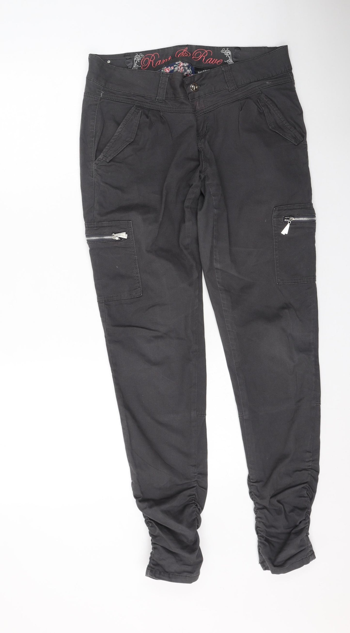 Rant & Rave Womens Grey  Cotton Jegging Trousers Size 32 L27 in Regular