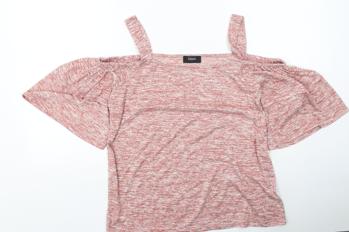 Klass Womens Pink  Cotton Basic Blouse Size L Square Neck
