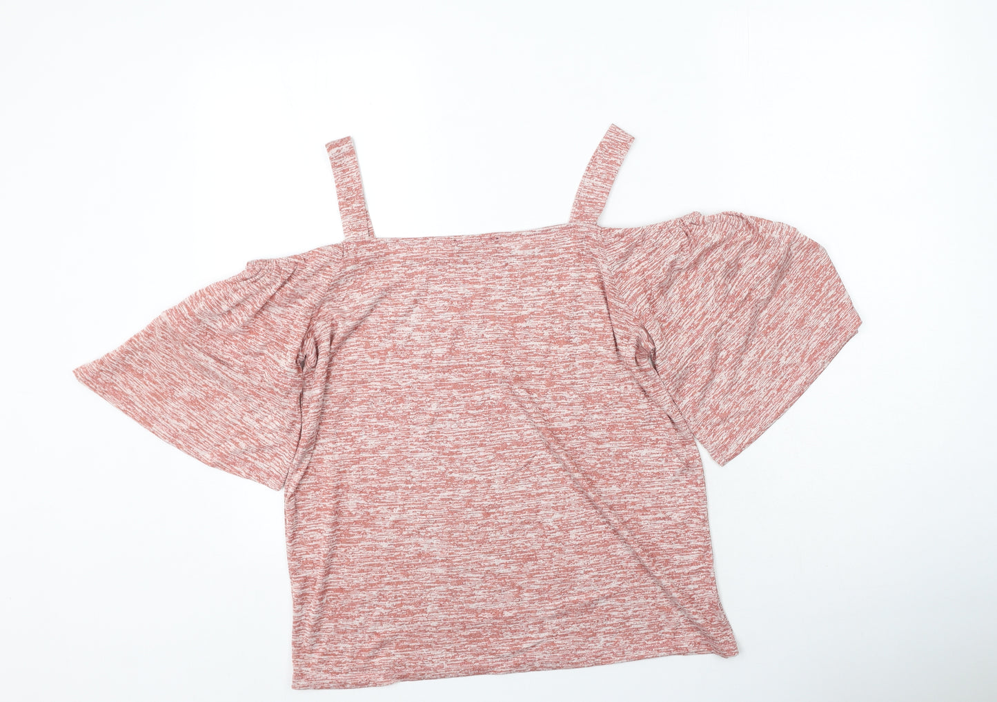 Klass Womens Pink  Cotton Basic Blouse Size L Square Neck