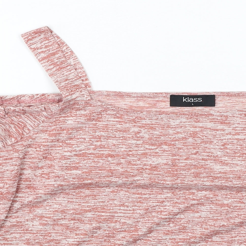 Klass Womens Pink  Cotton Basic Blouse Size L Square Neck