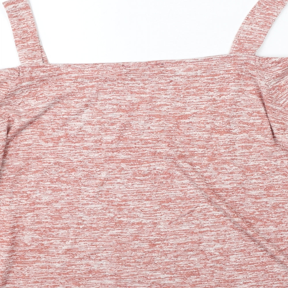 Klass Womens Pink  Cotton Basic Blouse Size L Square Neck