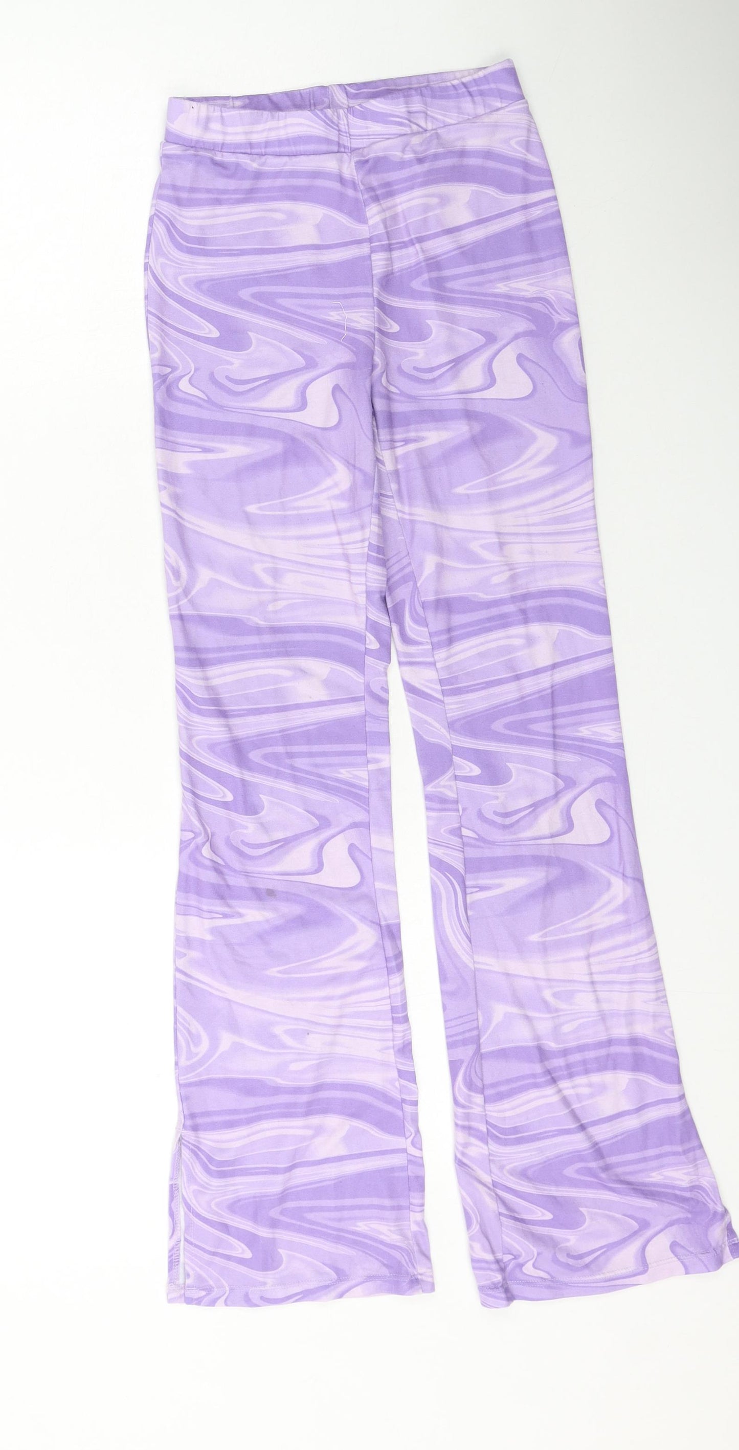 H&M Girls Purple Geometric Polyester Jegging Trousers Size 12-13 Years  Regular