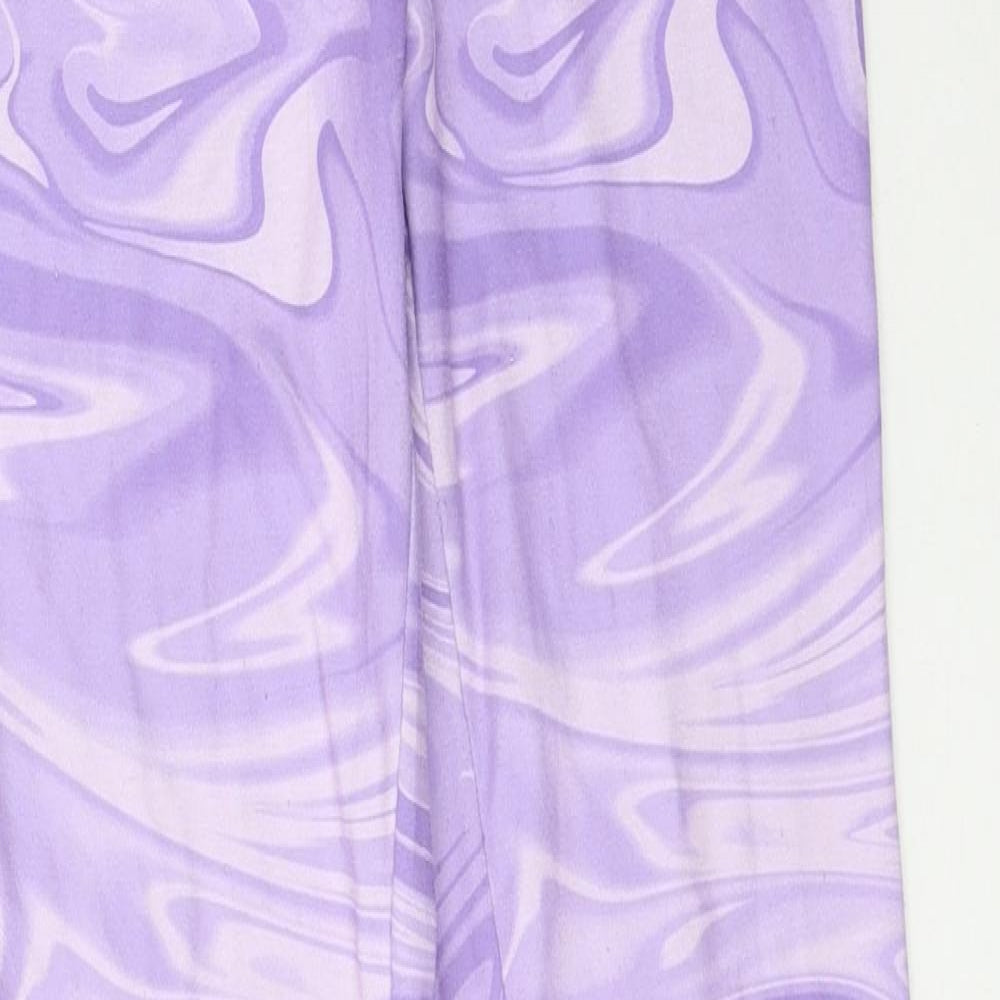 H&M Girls Purple Geometric Polyester Jegging Trousers Size 12-13 Years  Regular
