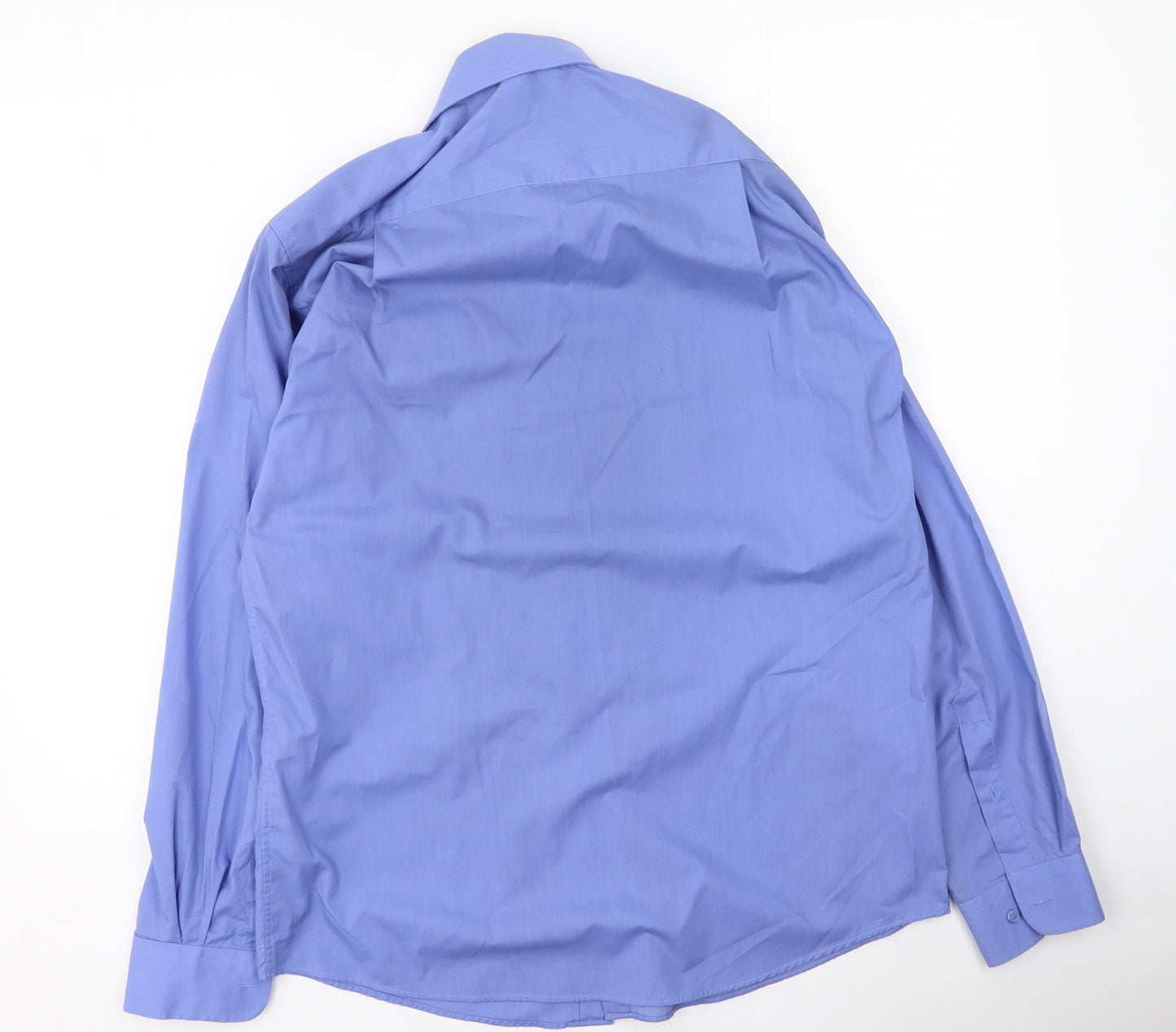 Dunnes Stores Mens Blue  Cotton  Button-Up Size 38 Collared