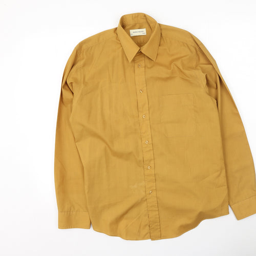 Debenhams Mens Orange  Cotton  Button-Up Size 38 Collared