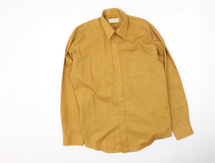 Debenhams Mens Orange  Cotton  Button-Up Size 38 Collared