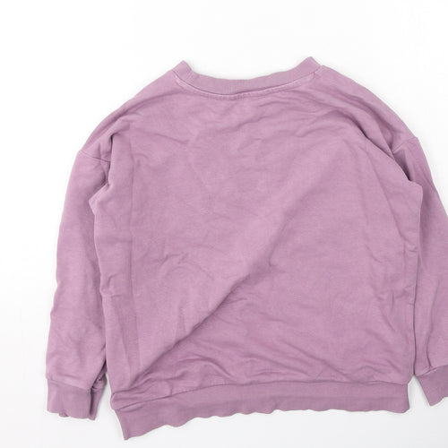 George  Girls Purple  Cotton Pullover Sweatshirt Size 7-8 Years