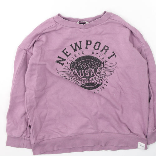 George  Girls Purple  Cotton Pullover Sweatshirt Size 7-8 Years