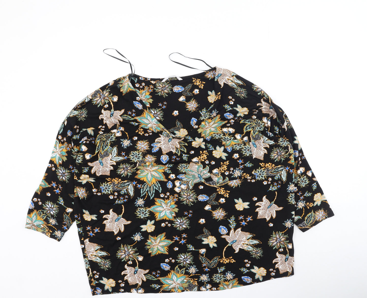TU Womens Multicoloured Geometric Viscose Basic Blouse Size 18 Round Neck
