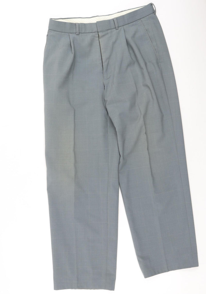 Marks and Spencer Mens Grey Polyester Trousers Size 30 L29 in Regular