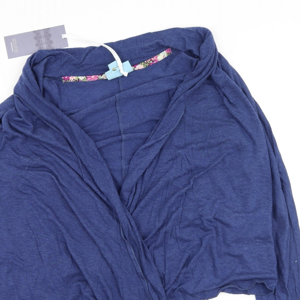 attune Womens Blue Round Neck  Lyocell Cardigan Jumper Size M