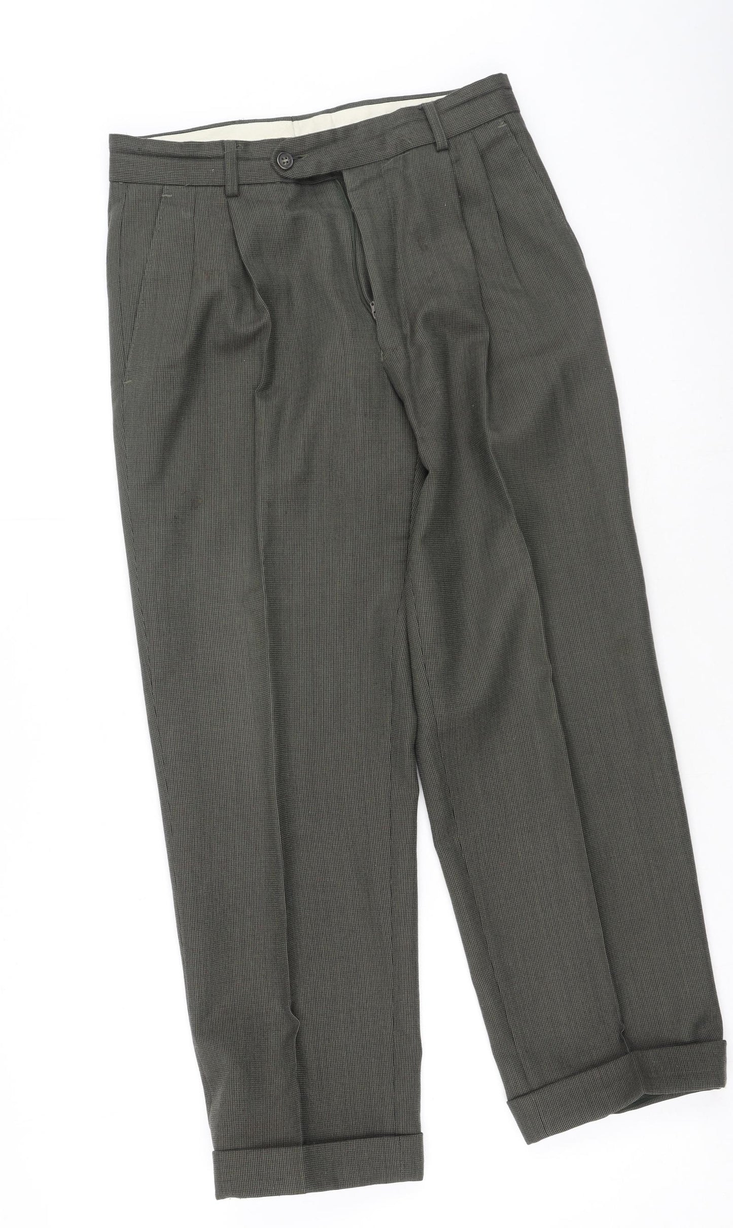 Burton Mens Multicoloured Plaid Polyester Trousers  Size 30 L27 in Regular