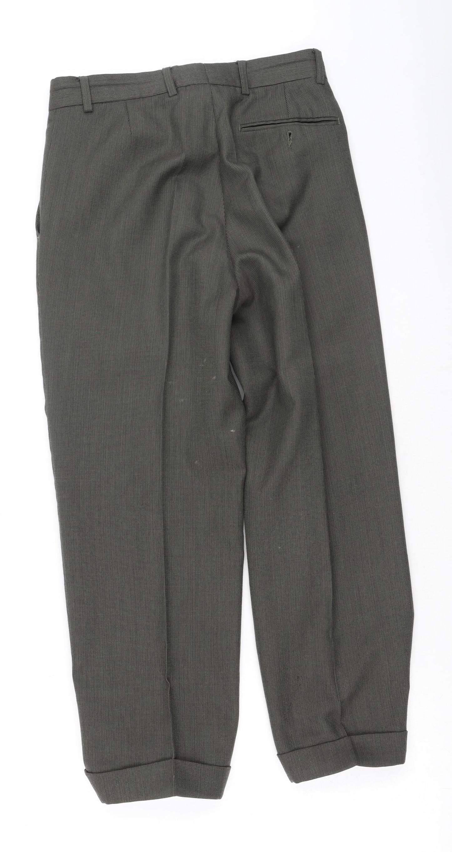 Burton Mens Multicoloured Plaid Polyester Trousers  Size 30 L27 in Regular