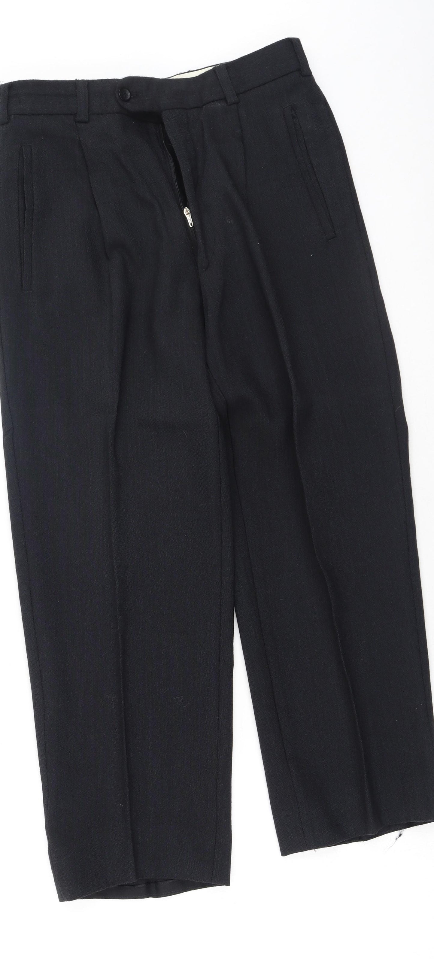 REMUS Mens Grey  Wool Trousers  Size 28 in L25 in Regular