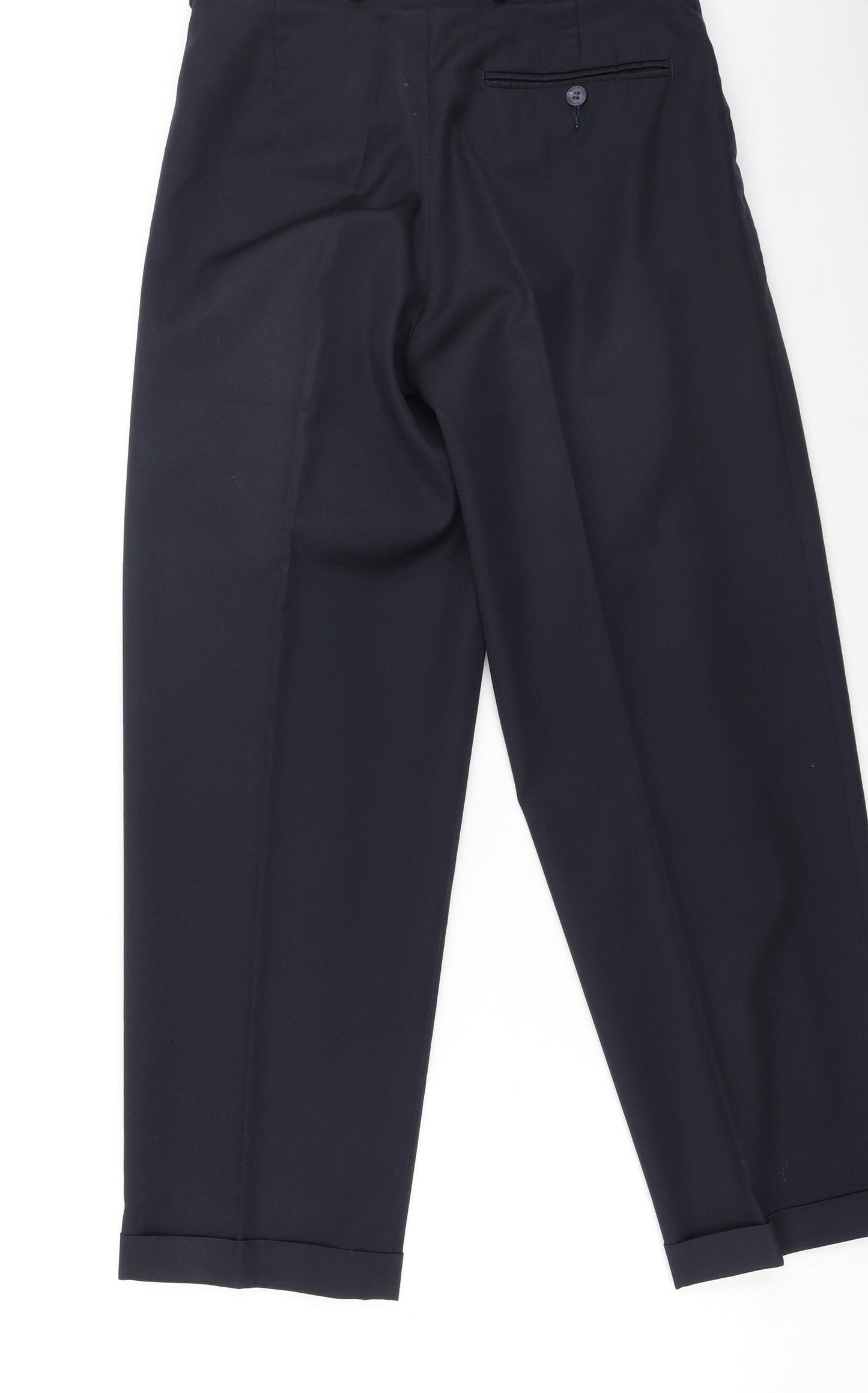 BHS Mens Black  Wool Trousers  Size 34 in L29 in Regular