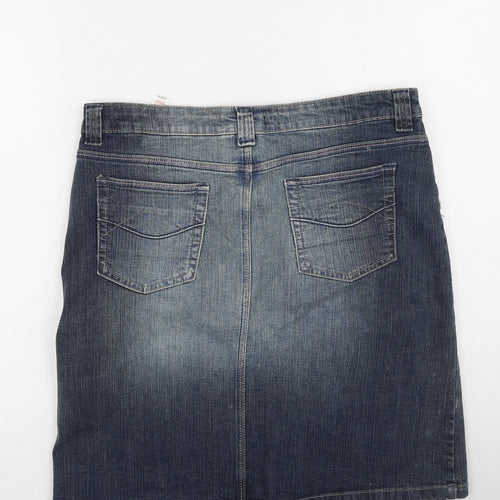 Dunnes Stores Womens Blue  Cotton Mini Skirt Size 14