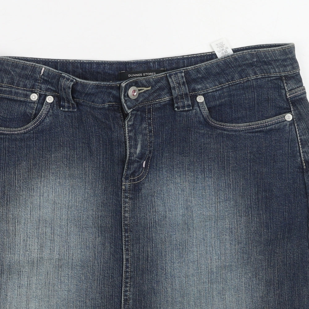 Dunnes Stores Womens Blue  Cotton Mini Skirt Size 14