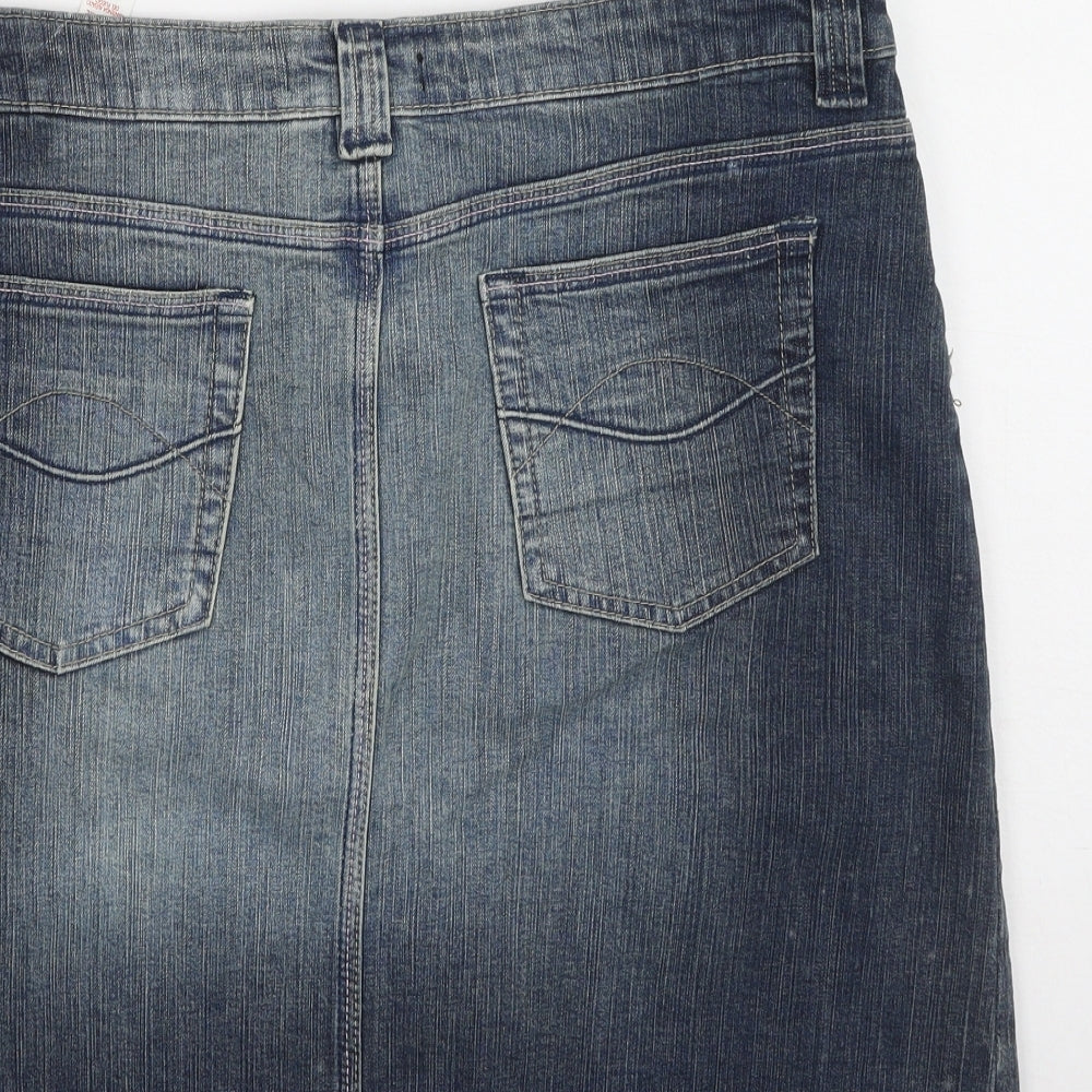 Dunnes Stores Womens Blue  Cotton Mini Skirt Size 14