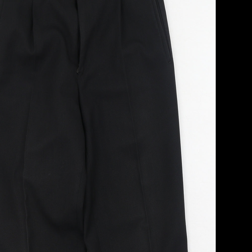 REMUS Mens Black  Polyester Trousers  Size 34 in L26 in Regular