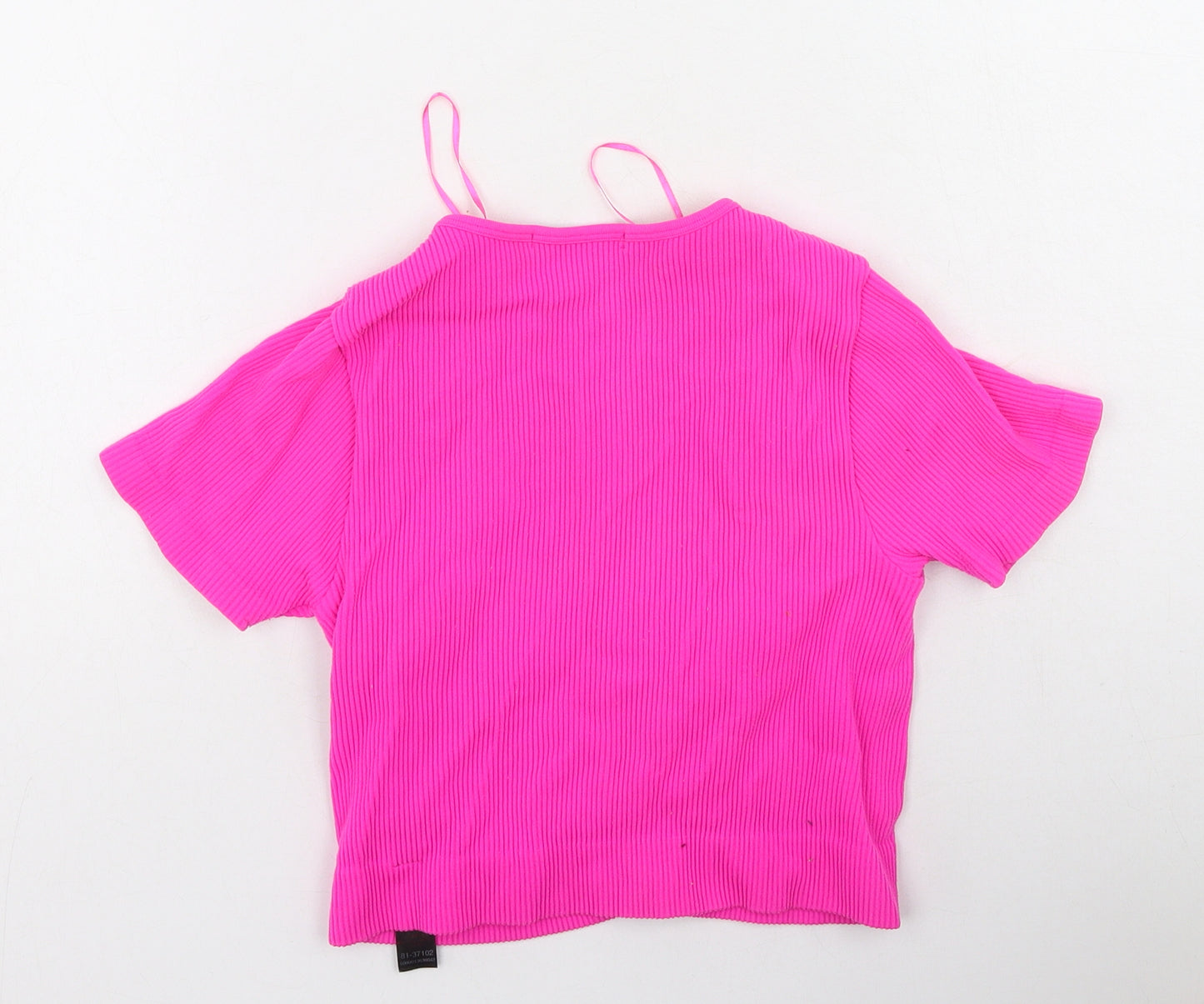 Dunnes Stores Womens Pink  Polyamide Basic T-Shirt Size XS V-Neck