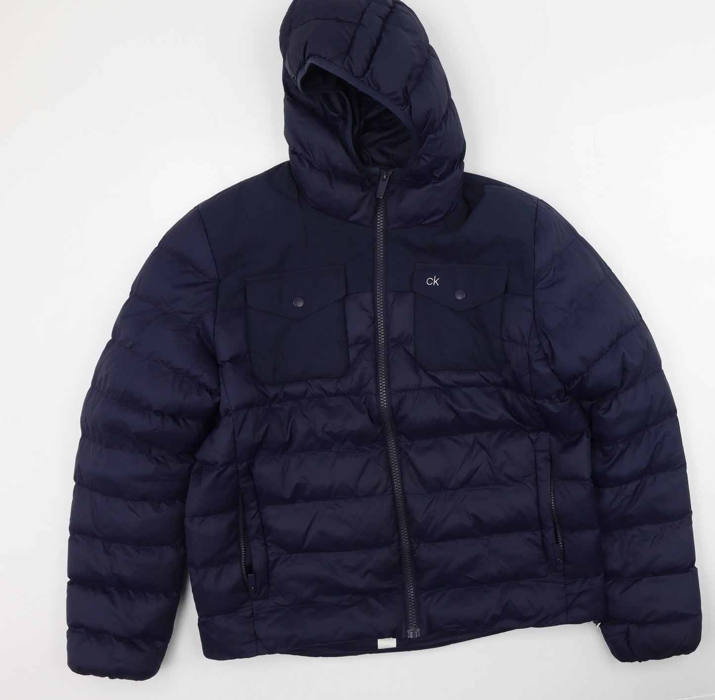 Calvin Klein Mens Blue   Puffer Jacket Coat Size L