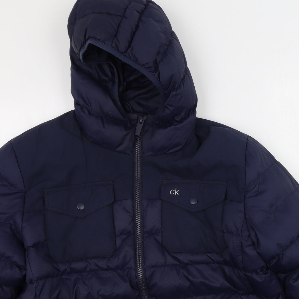 Calvin Klein Mens Blue   Puffer Jacket Coat Size L