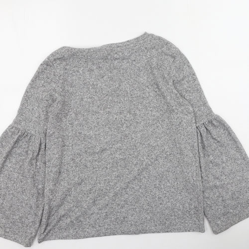 Zara Womens Grey Round Neck  Viscose Pullover Jumper Size S