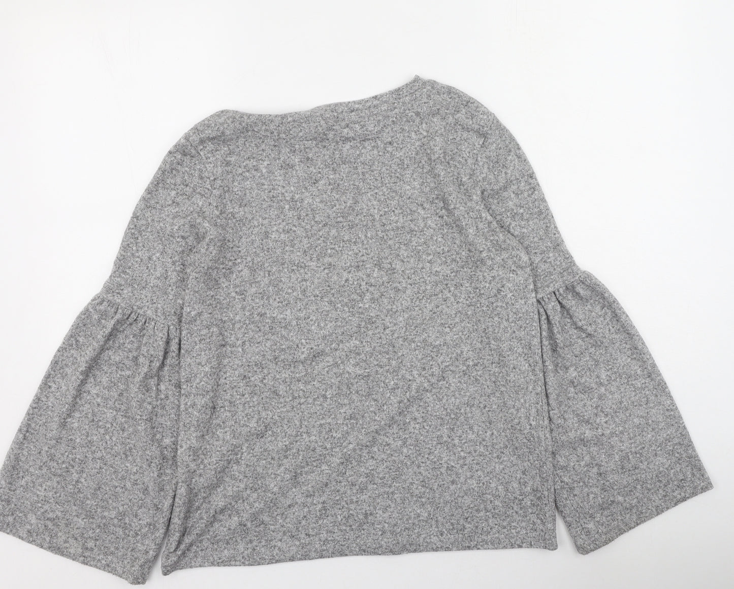Zara Womens Grey Round Neck  Viscose Pullover Jumper Size S