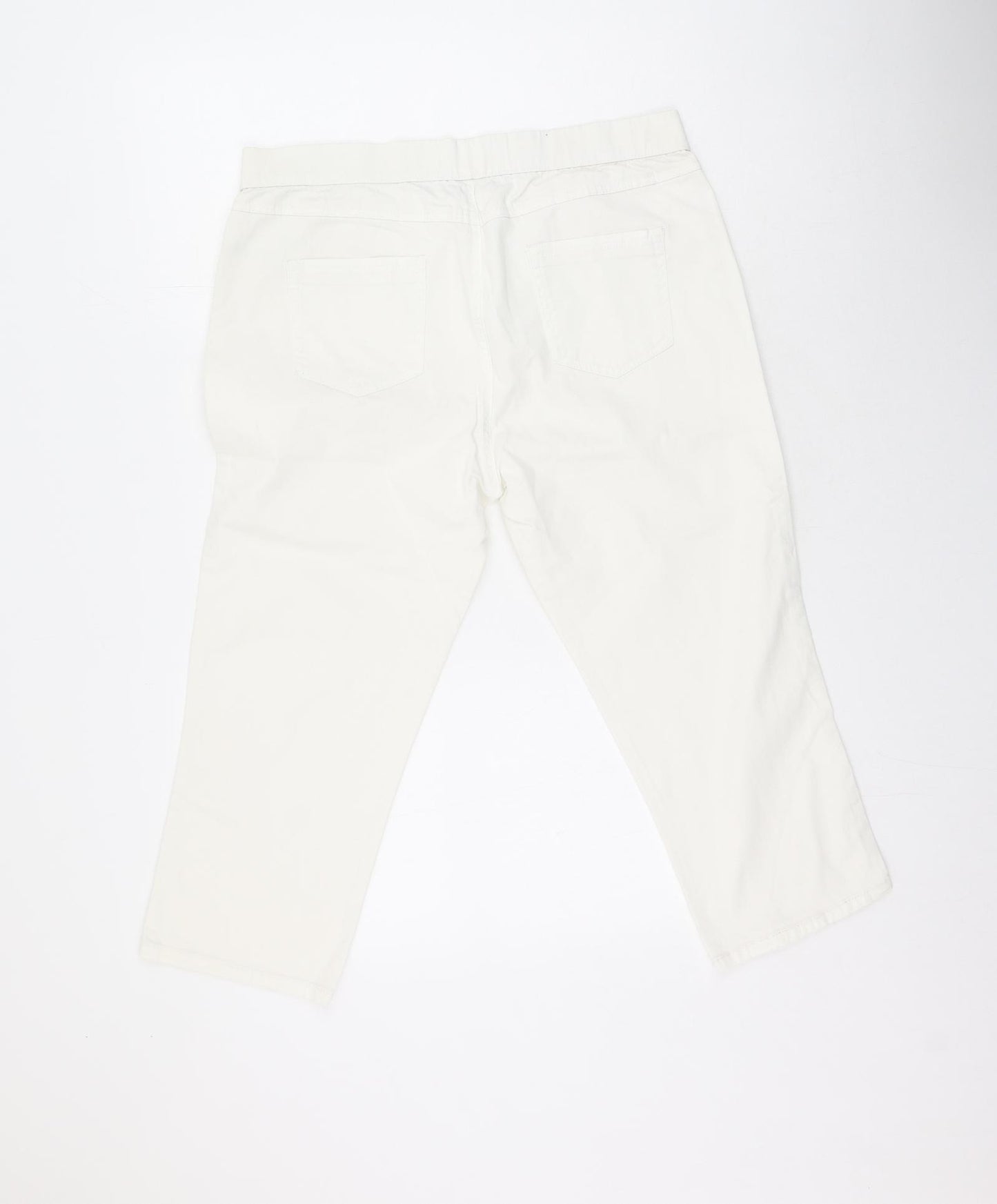 Dunnes Stores Womens White  Cotton Cropped Jeans Size 16 L25 in Regular