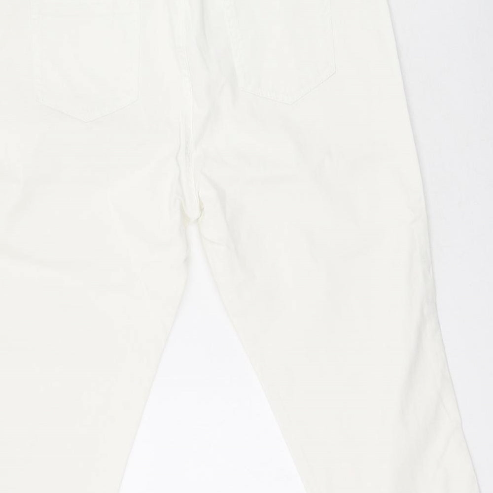 Dunnes Stores Womens White  Cotton Cropped Jeans Size 16 L25 in Regular