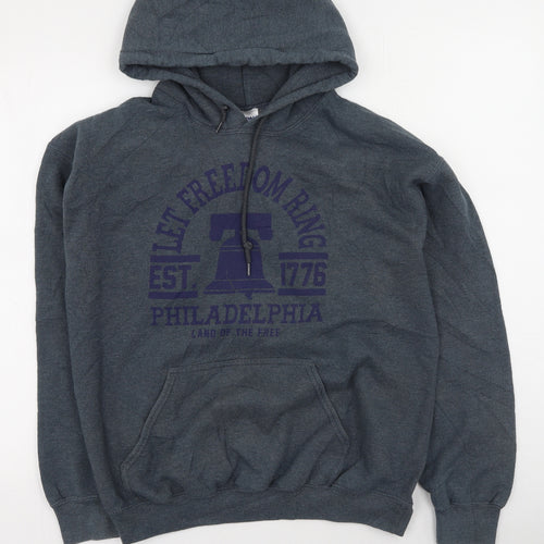 Gildan Womens Grey  Cotton Pullover Hoodie Size M