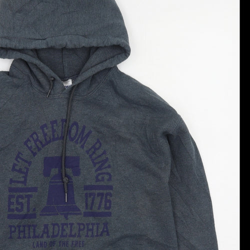Gildan Womens Grey  Cotton Pullover Hoodie Size M