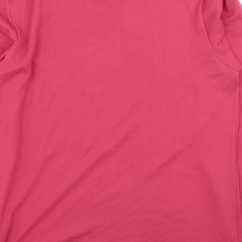 Pep & Co Womens Pink  Polyester Basic Blouse Size 8 Round Neck