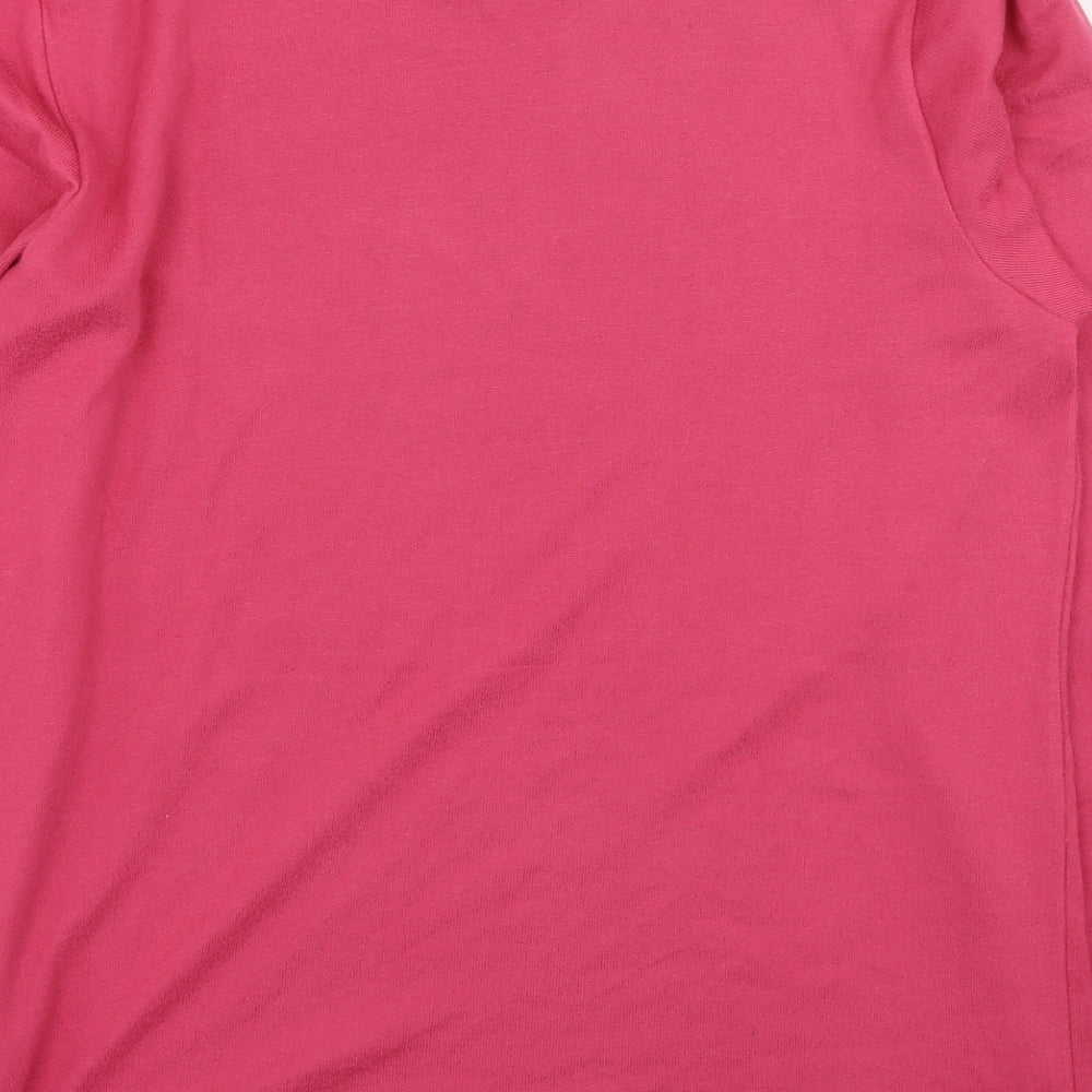 Pep & Co Womens Pink  Polyester Basic Blouse Size 8 Round Neck