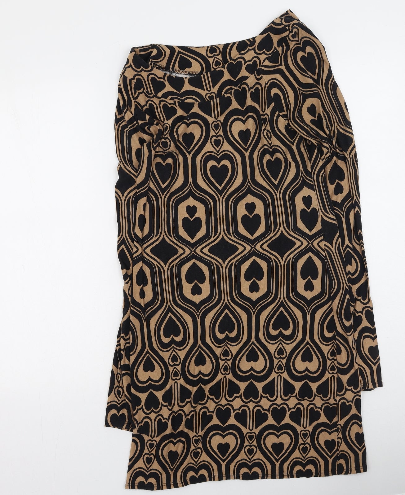 New Look Womens Multicoloured Geometric Viscose Bodycon  Size 14  Off the Shoulder