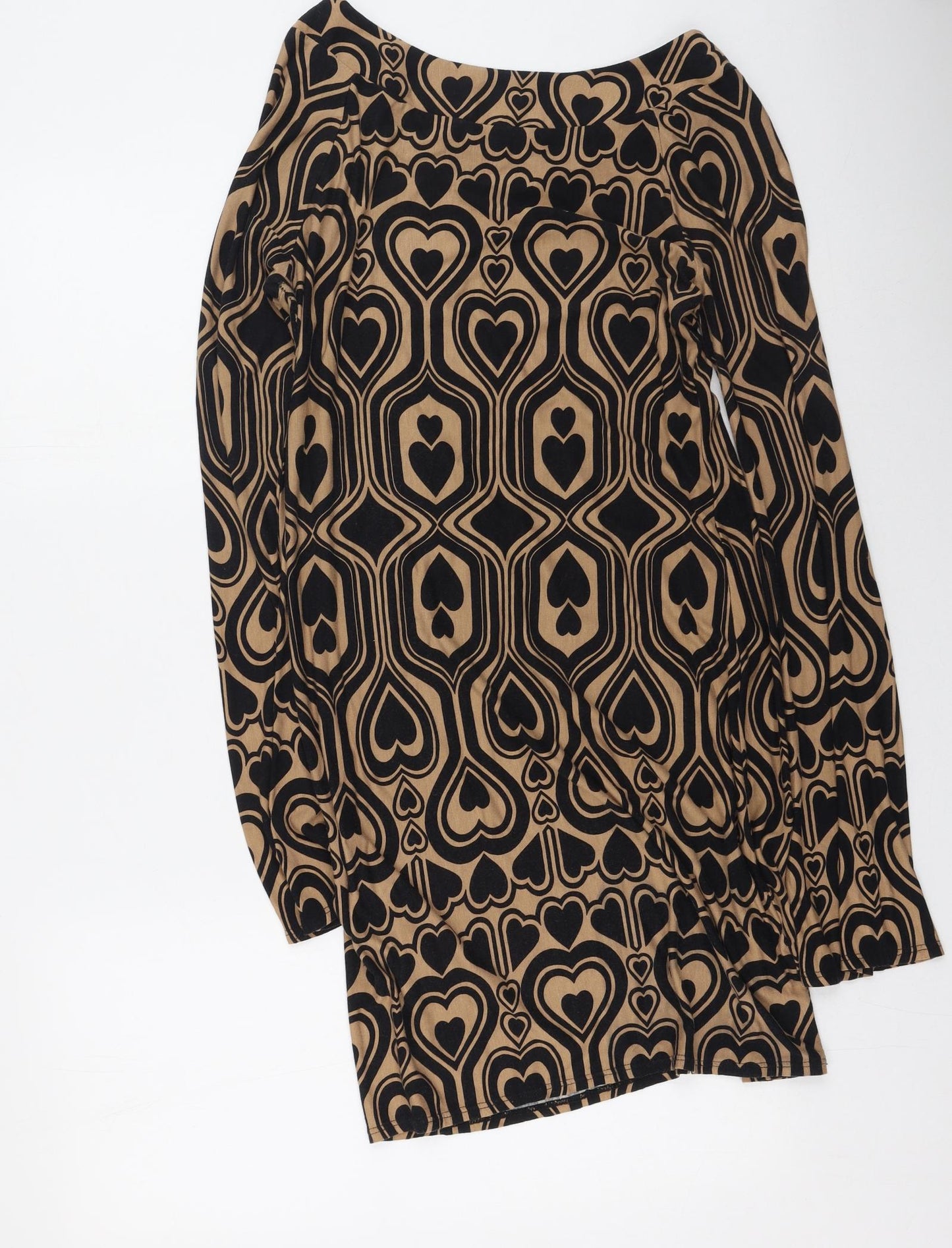 New Look Womens Multicoloured Geometric Viscose Bodycon  Size 14  Off the Shoulder