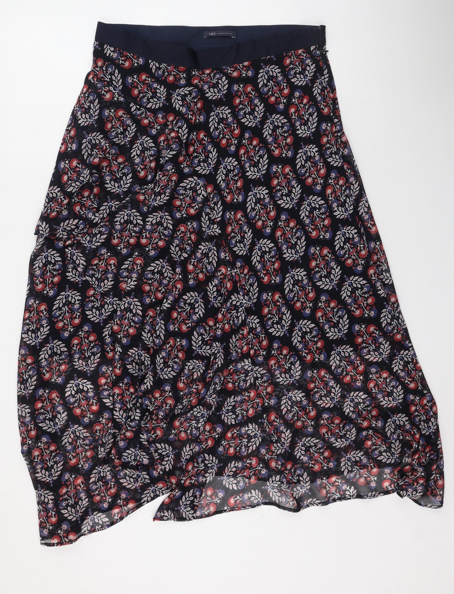 Marks and Spencer Womens Multicoloured Floral Polyester Maxi Skirt Size 14